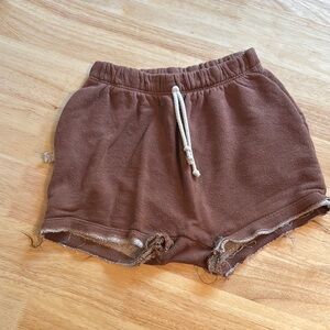 Brown Casual Shorts with Drawstring